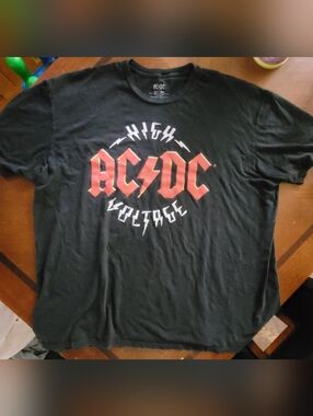 AC/DC High Voltage Black Band Tee - Red Logo